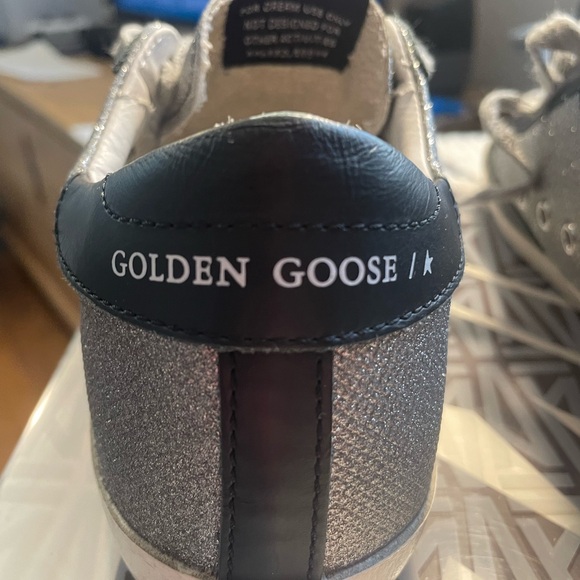 Golden Goose Shoes Superstar Silver Glitter Sneakers with Black Star - Picture 13 of 13